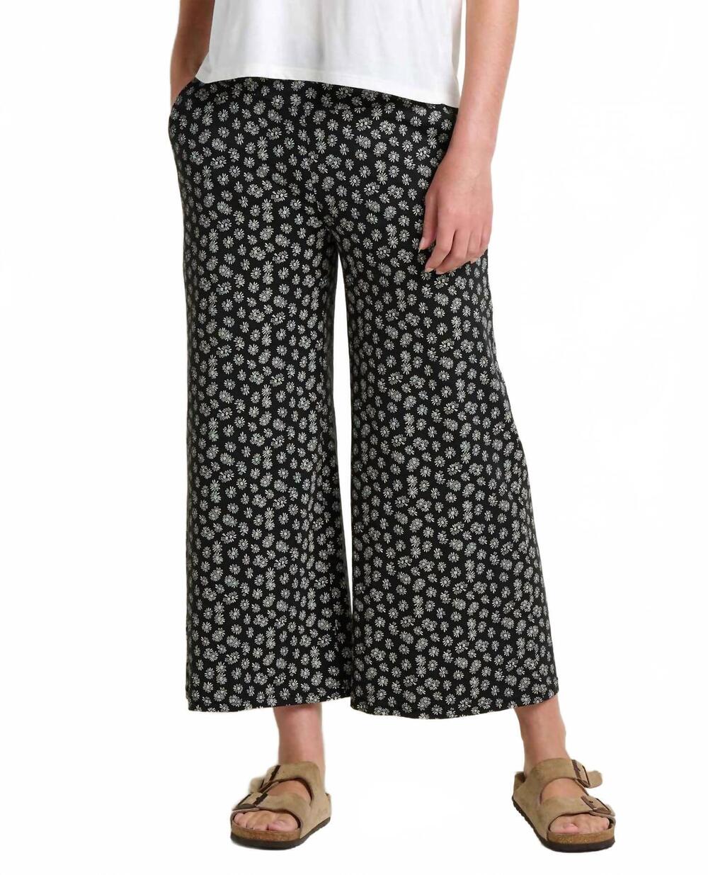 NEW TOAD&CO chaka wide leg pants in black and salt print
